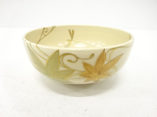 JAPANESE TEA CEREMONY / TEA BOWL CHAWAN / KINSAI IROE / DRAGONFLY / ARTISAN WORK